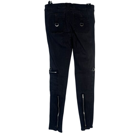 Royal Bones Skinny Jeans Pants w Zippers D-Rings Goth Punk Emo Metal Hot Topic 7 - Picture 5 of 8
